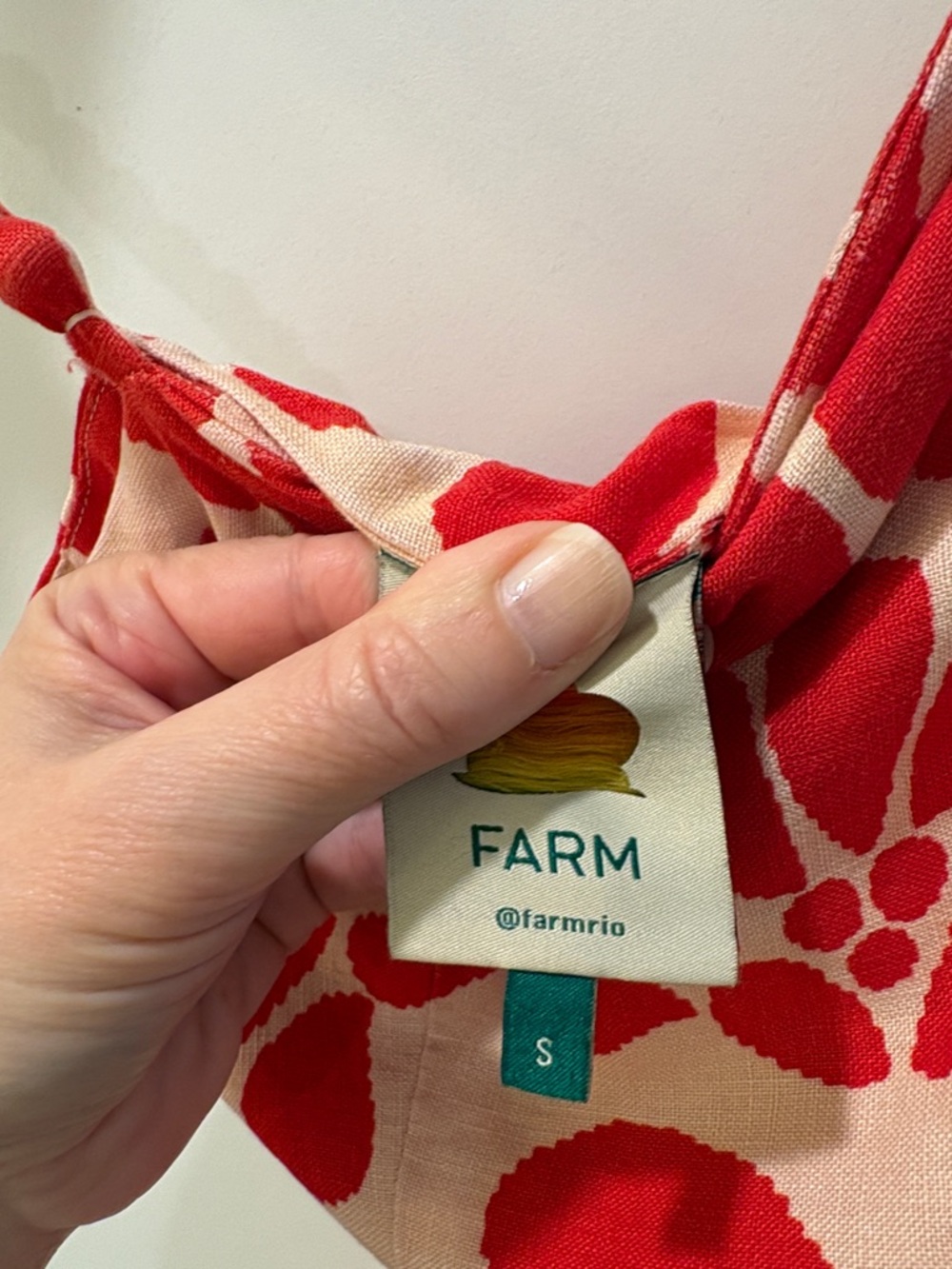 Farm Rio Palermo Red Linen Midi Dress Size Small Sleeveless Open Back Strappy - Picture 13 of 16